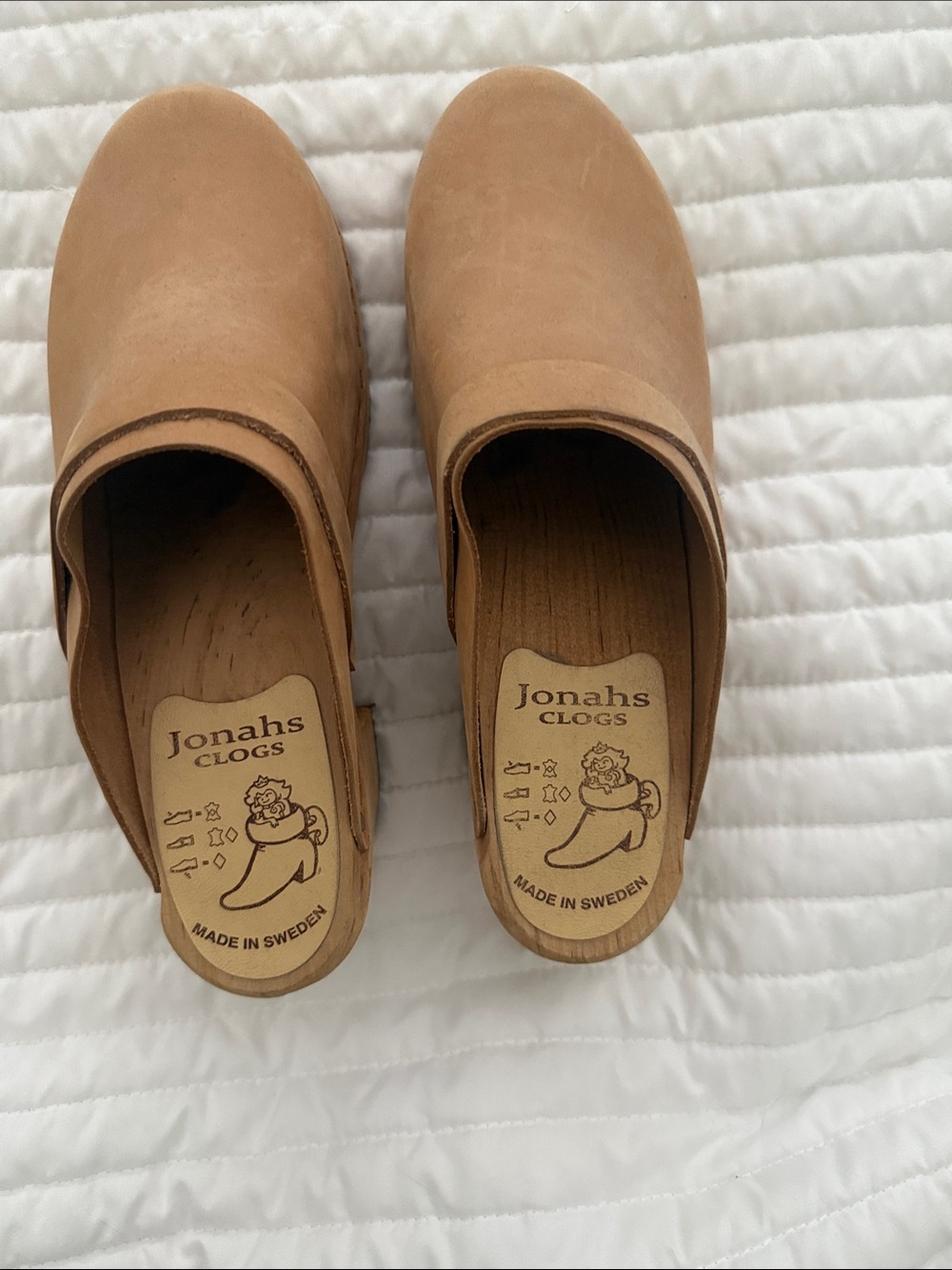 Jonahs Clogs Tan Leather Slip-On Clogs-Sweden